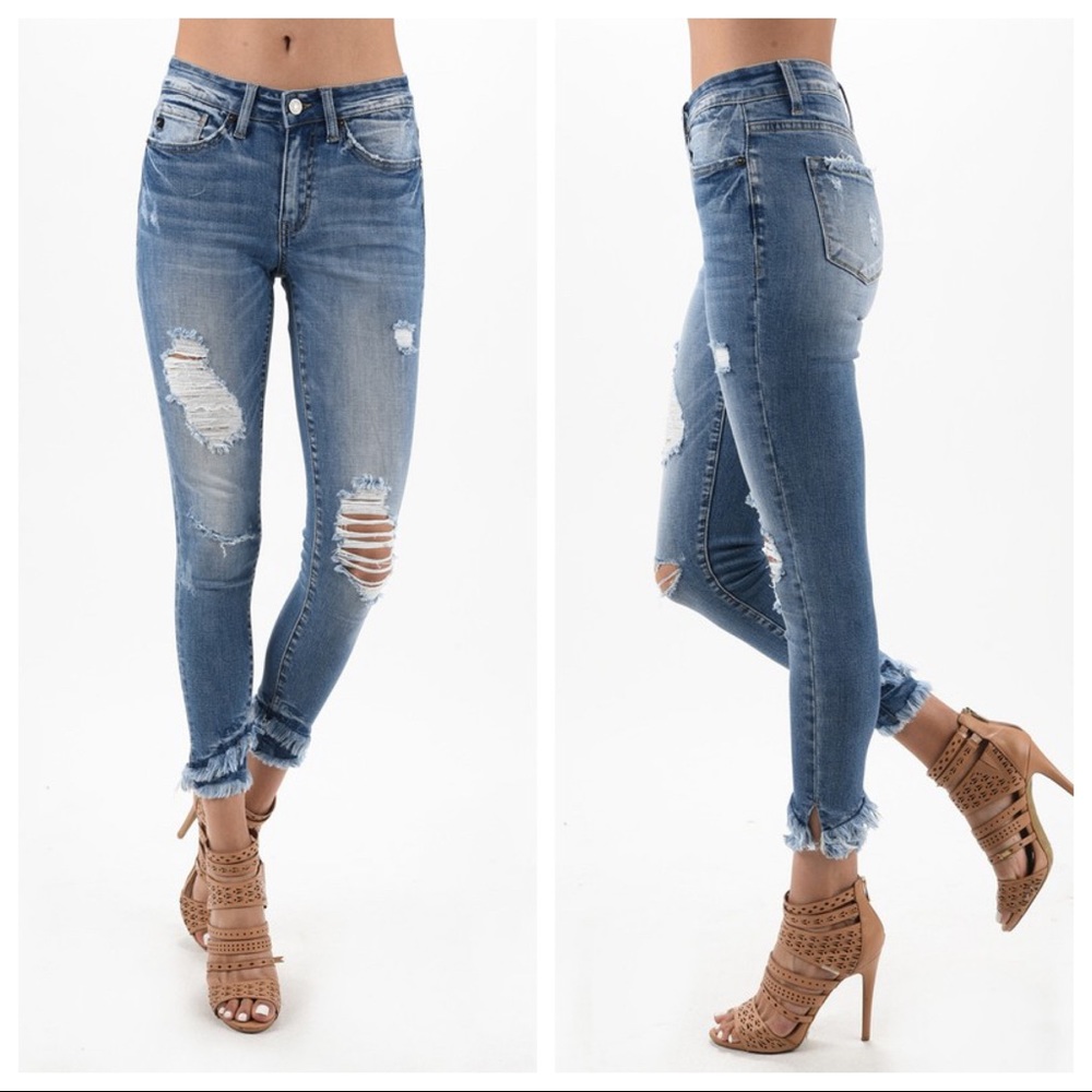 KAN CAN GEMMA MID RISE ANKLE SKINNY JEANS - Picture 2 of 3